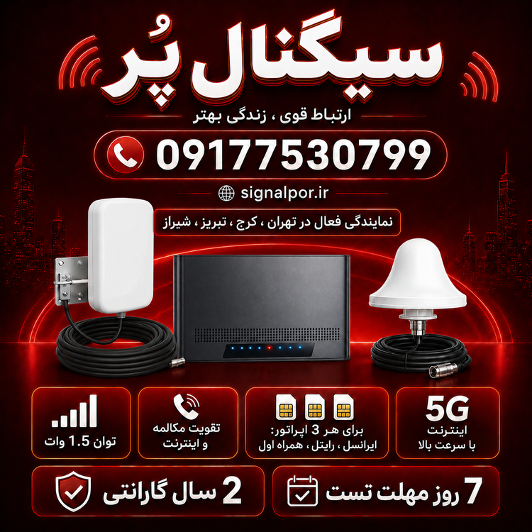 دستگاه تقویت آنتن موبایل و تقویت اینترنت 5G هوشمند برند Etenda مدل QBT-alc 5g توان 1500mw – آنتن قارچی پچ پنل